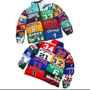 Multicolor nba team Kids Patchwork Puffer Jacket